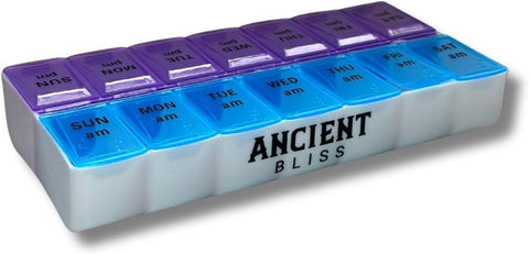 Ancient Bliss BPA-Free Vitamin Case - Weekly Morning and Night Dose Organizer
